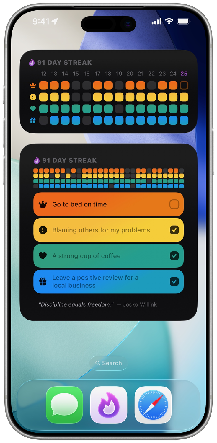 Grit Method — Home Screen widget